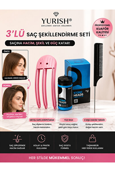 YURISH 3’lü Saç Şekillendirme ve Hacim Seti