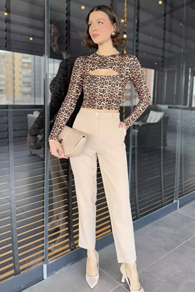 TOZLU Women's Fabric Trousers