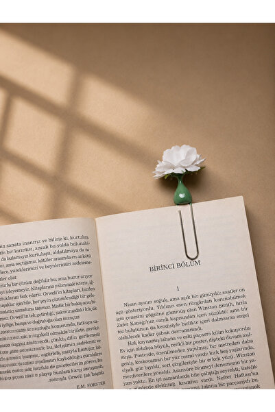 Güsvent Design Co El Yapımı Çiçekli Vazo Kitap Ayracı