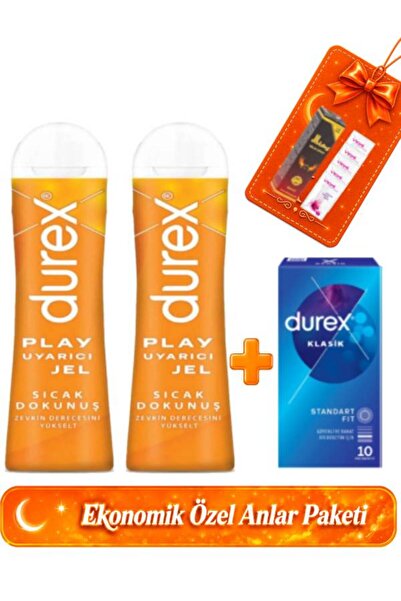Durex Play Uyarıcılı Jel 2x 100 ml+10'lu Klasik Prezervatif-5xHijyen Mendil&Z...