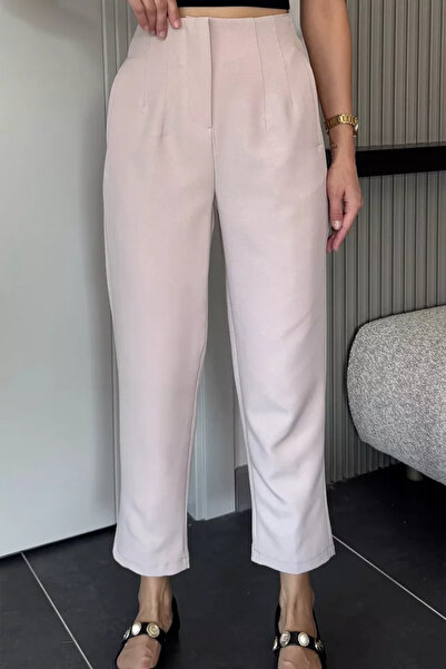 TOZLU Women's Waist-Cinching Fabric Pants