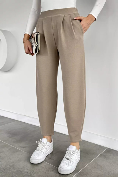 TOZLU Women's Pocketed Carrot Pants