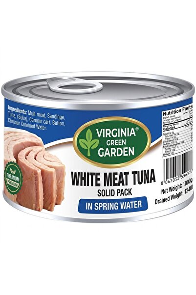 Virginia Green Garden White Meat Tuna Solid Pack in Spring Water, 185g