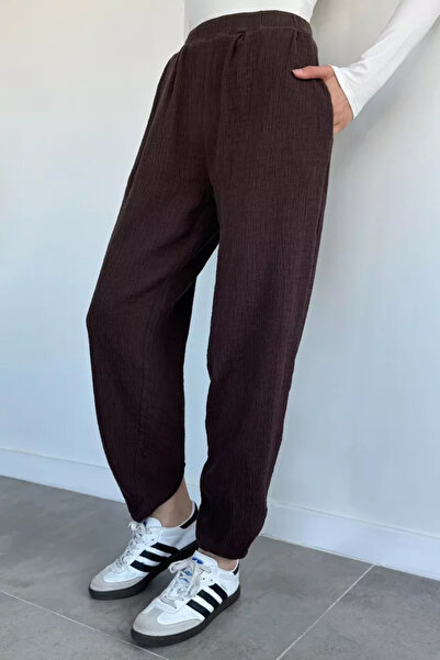 TOZLU Women's Muslin Fabric Shalwar Trousers