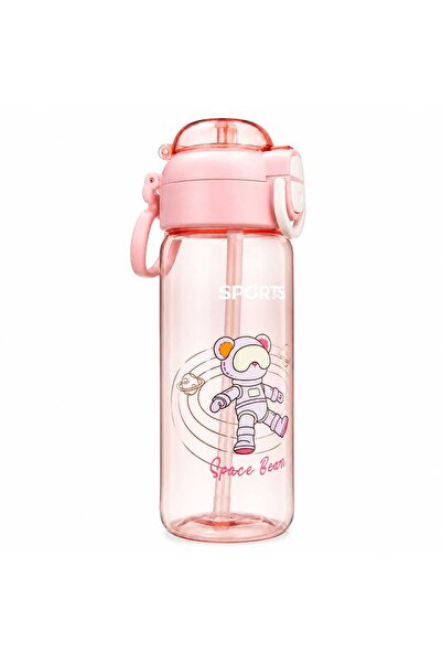 Generic Brand Kids Sports Water Bottle with Straw 700 ml, Pink
