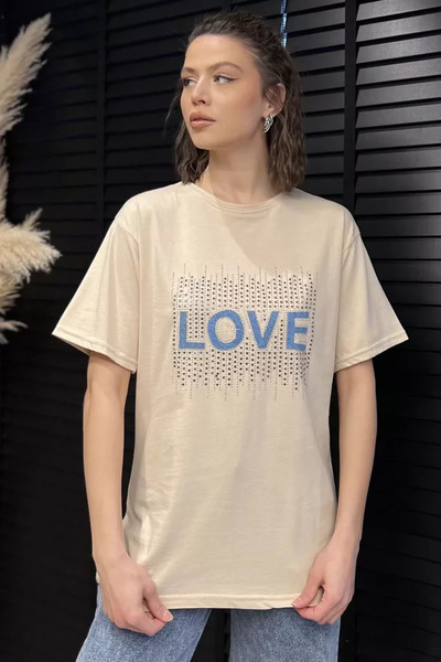 TOZLU Love Stone Crew Neck Women's T-Shirt