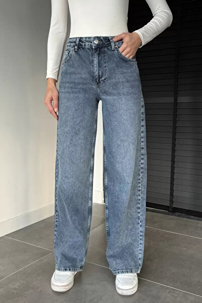 TOZLU Women's High Waist Palazzo Jean Denim Pants