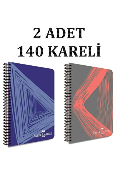 Faber Castell 2 Pcs Faber Notebook, Checked, 140 Yp, Pp Cover, Spiral