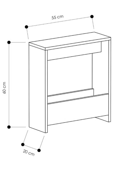 Generic Brand Side Table with Magazine Rack for Living Room and Office