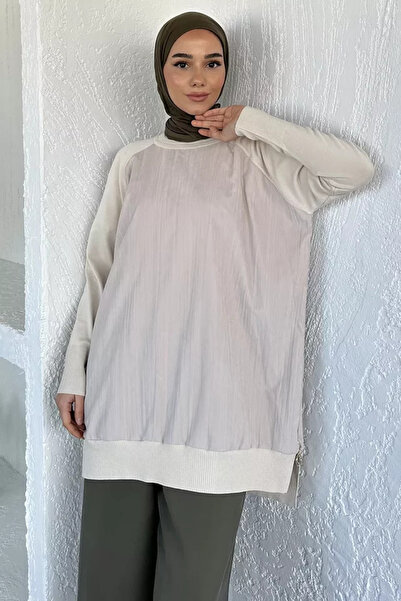 TOZLU Gülseli Side Zipper Detailed Crew Neck Hijab Tunic