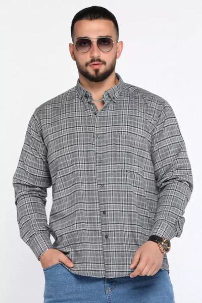 TOZLU Plaid Patterned Men's Shirt with Pockets