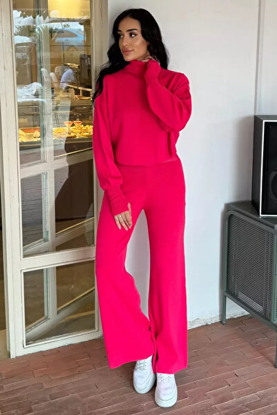 TOZLU Pulover scurt, pantaloni, tricotaje, set din două piese