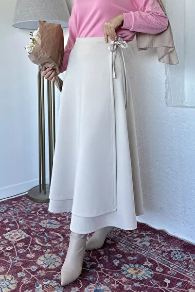 TOZLU Kiloş Scuba Hijab Skirt with Waist Tie Detail
