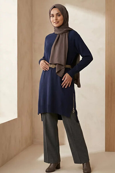 TOZLU Gülseli Side Zipper Hijab Knitwear Tunic