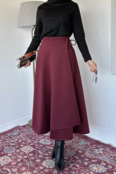 TOZLU Kiloş Scuba Hijab Skirt with Waist Tie Detail