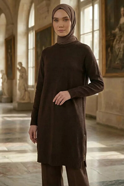TOZLU Gülseli Side Zipper Hijab Knitwear Tunic