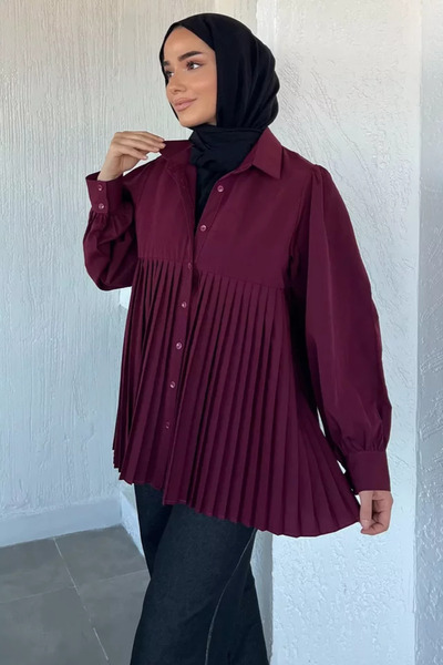 TOZLU Gülseli Hijab Pleated Shirt