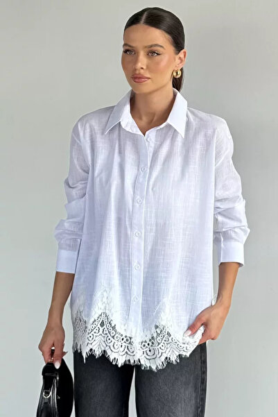 TOZLU Gülseli Women's Lace Detailed Shirt