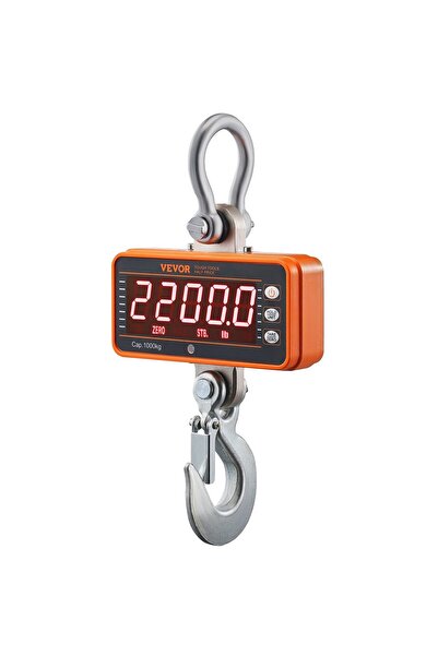 VEVOR Cantar electronic cu carlig 1000 kg, Afisaj LED, precizie 200 g, Corp d...