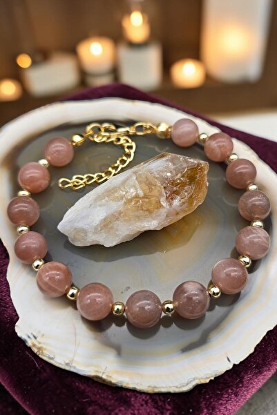 NBS Beautiful Naturel Stones Sunstone Women's Bracelet 8 mm Natural Stone