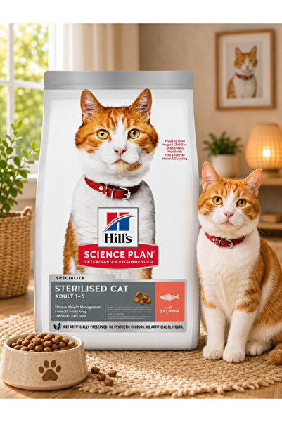 Hill's Sterilised Cat Dry Food - Salmon Recipe for Sterilised Adult Cats (1-6...