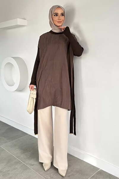 TOZLU Gülseli Side Buttoned Hijab Tunic