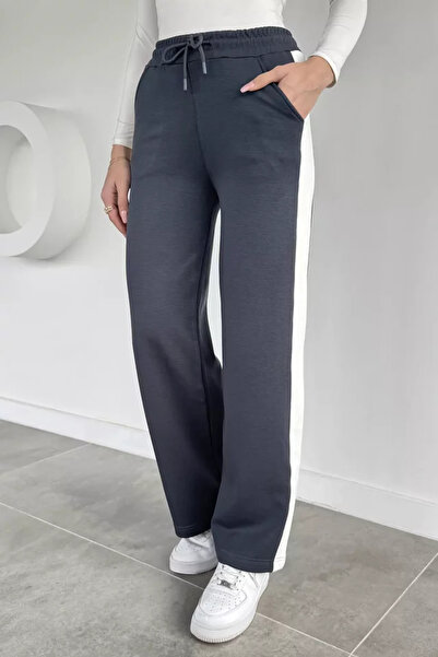 TOZLU Women's High Waist Sweatpants with Elastic Waistband and Side Stripe De...