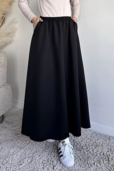 TOZLU Hijab Skirt with Elastic Waist and Pockets