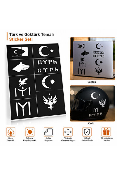 Genel Markalar Hint kınası şablonu, Türk ve Göktürk Temalı Sticker Seti – Ay ...