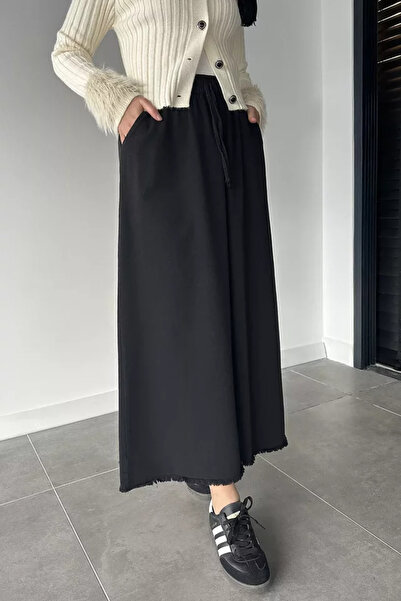 TOZLU Double Pocket Elastic Waist Hijab Gabardine Skirt
