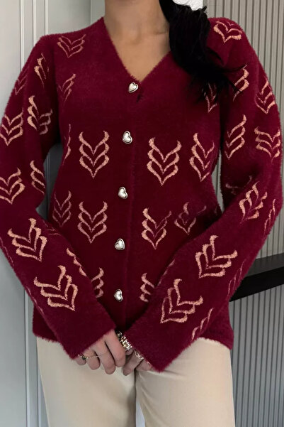 TOZLU Women's Soft Yarn Bearded Knitwear Jacket