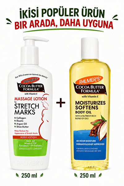 PALMER'S Cocoa Butter Formula 2'li Vücut Bakım Seti – Çatlak Karşıtı Masaj Lo...