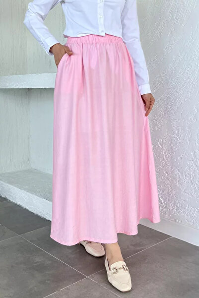 TOZLU Hijab Skirt with Elastic Waist and Pockets