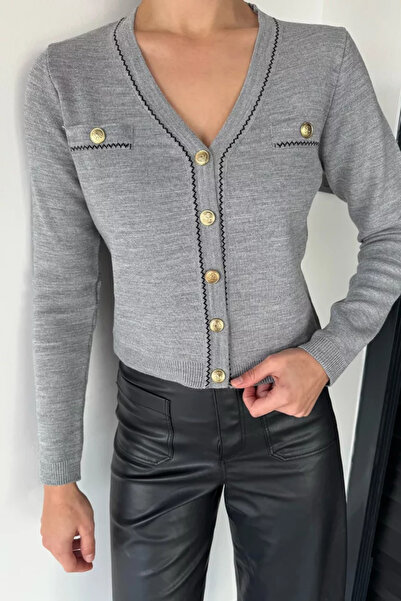 TOZLU Women's Short Knitwear Cardigan (Available in Sizes S-M-L.)