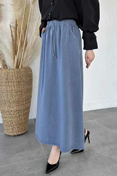 TOZLU Elastic Waist Tencel Fabric Hijab Skirt