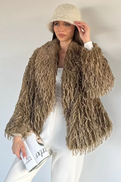 TOZLU Women's Lined Tassel Coat (Available in Sizes S-M-L-Xl)