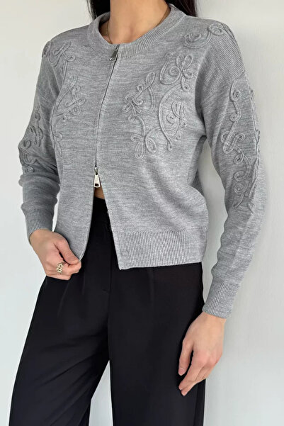 TOZLU Women's Zippered Knitwear Cardigan (Available in S-M-L)