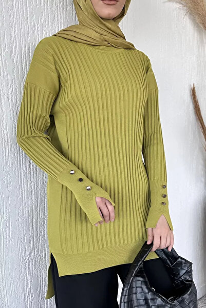 TOZLU Gülseli Tunica tricotată cu guler rotund, stil Hijab