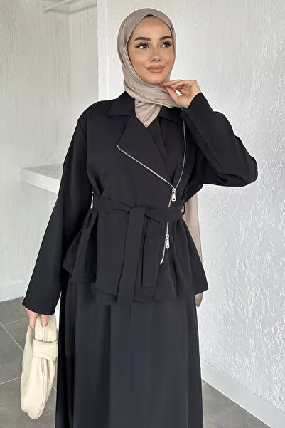 TOZLU Gülseli Elastic Waist Skirt Jacket Hijab Double Set