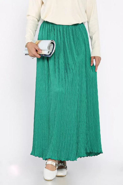 TOZLU Self-Patterned Hijab Skirt with Elastic Waist (S, M, L, XL Compatible)