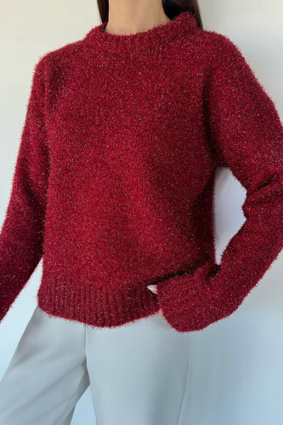 TOZLU Gülseli Women's Silvery Knitwear Sweater