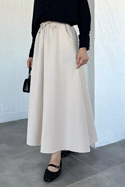 TOZLU Elastic Waist Double Pocket Hijab Skirt
