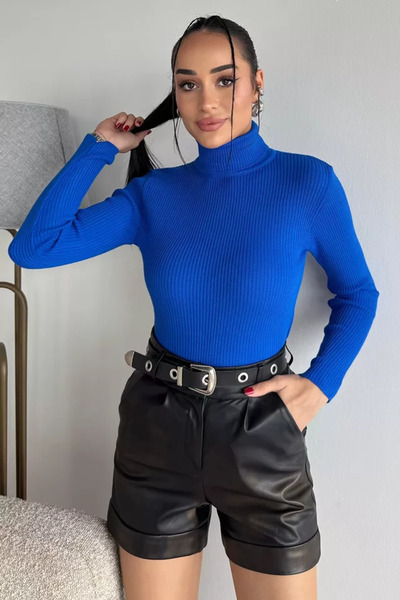 TOZLU Bluză de damă din tricotaje Lycra cu guler complet (potrivită pentru mă...