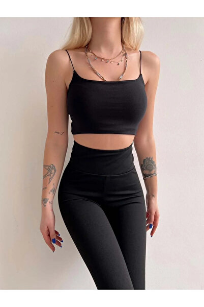 GRİLAND Women's Black Casual Sporty Stylish Summer-Winter Savior Lycra Rope S...