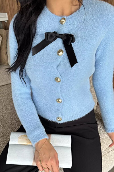TOZLU Front Bowknot Bearded Knitwear Jacket (Available in S, M, L)