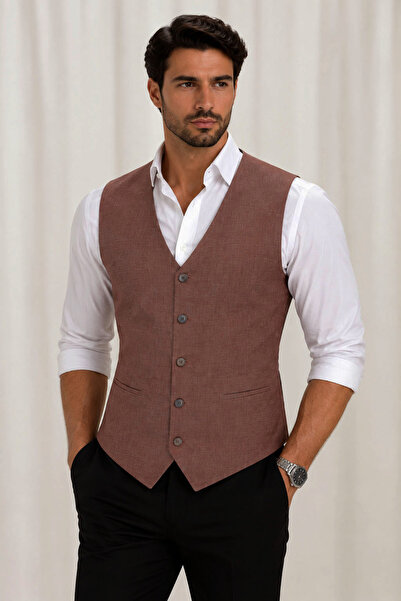 MENTOR REGALO Men's V-Neck Vest Tie-Dye Melange 50309