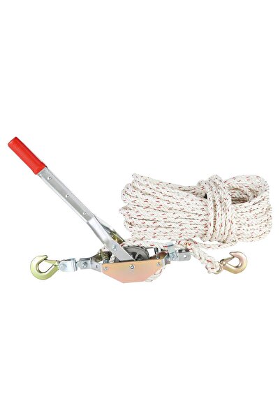 OEM Troliu manual cu franghie poliester si 2 carlige, capacitate 750 kg, lung...