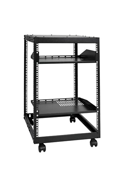 VEVOR Rack metalic de podea, 15U, 585 x 510 x 759 mm, Adancime reglabila 23-4...