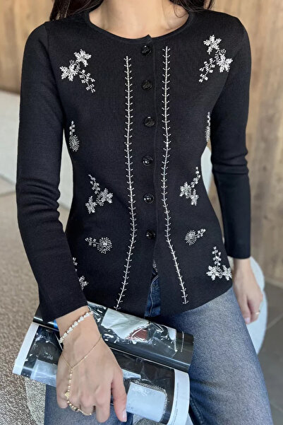 TOZLU Stoned Knitwear Cardigan
