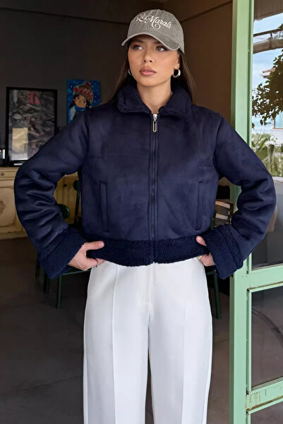 TOZLU Women's nubuck coat with plush interior
